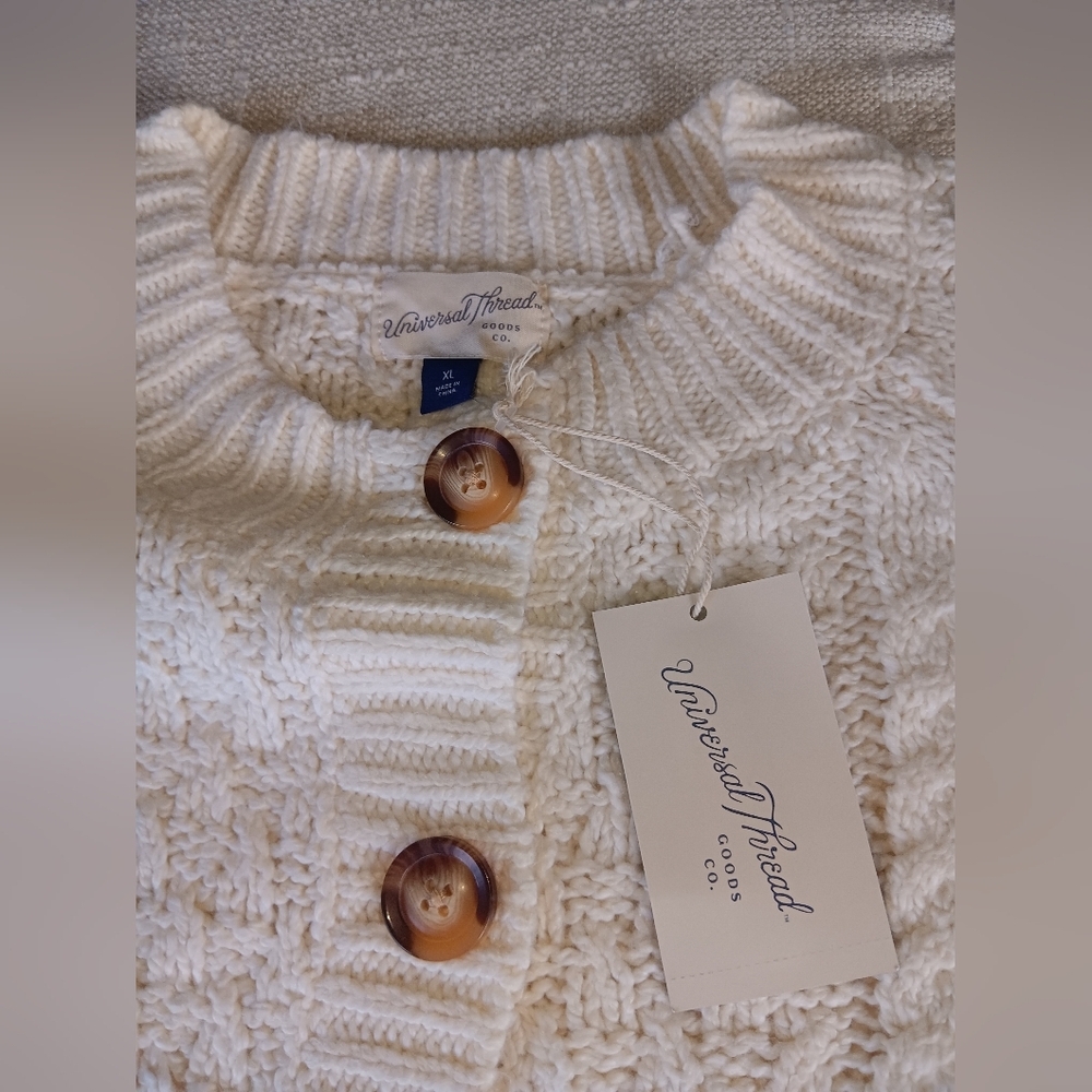 Universal Thread Cream Button-Up Cardigan - image 5